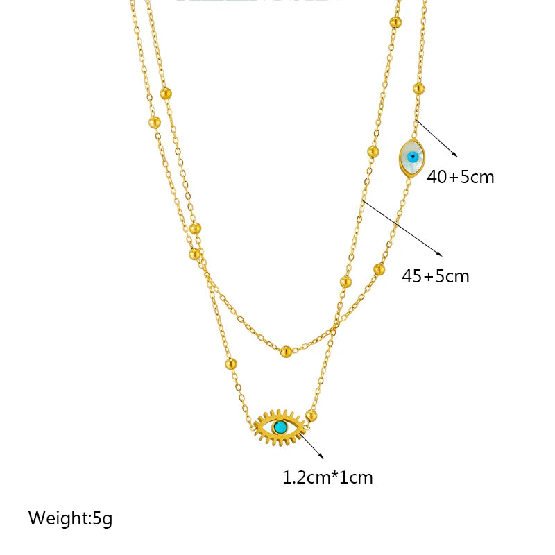 Evelina Layered Eye Pendant Necklace