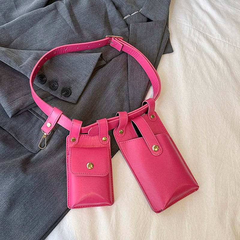 Designer Women Waist Bag 2024 summer Belt bag Phone Pack Trend Candy color Leather Shoulder Crossbody Chest Bags Lady Fanny Pack