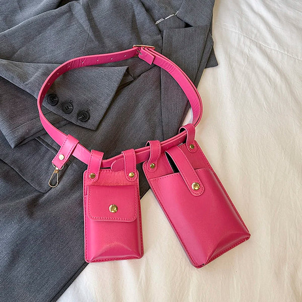 Designer Women Waist Bag 2024 summer Belt bag Phone Pack Trend Candy color Leather Shoulder Crossbody Chest Bags Lady Fanny Pack
