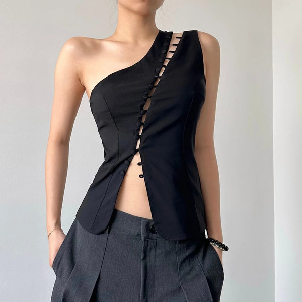 Calliope Asymmetrical Cutout Top One-piece