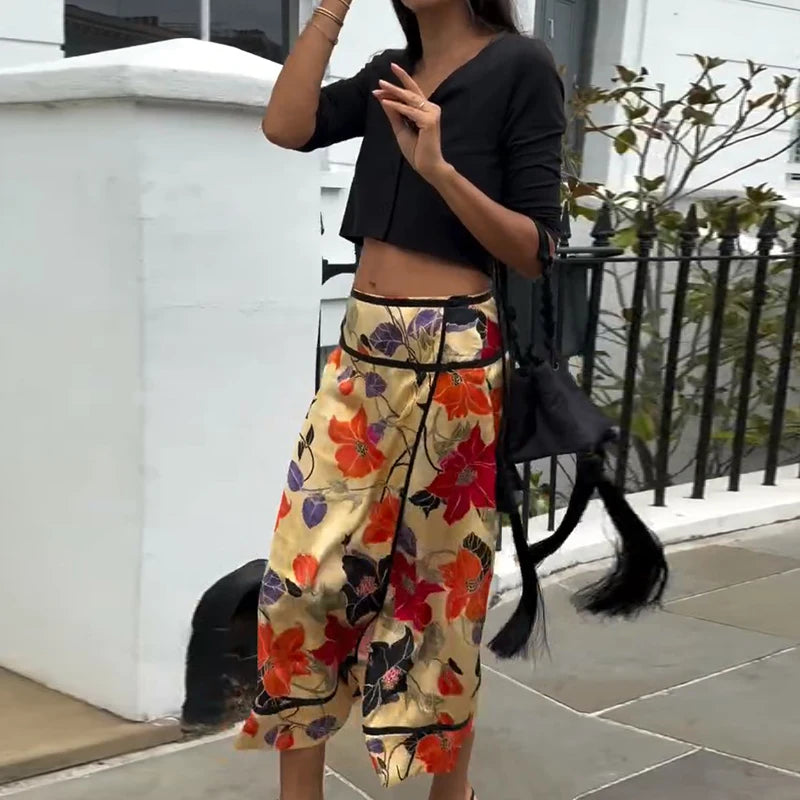 Romy Floral Satin Maxi Skirt One-piece