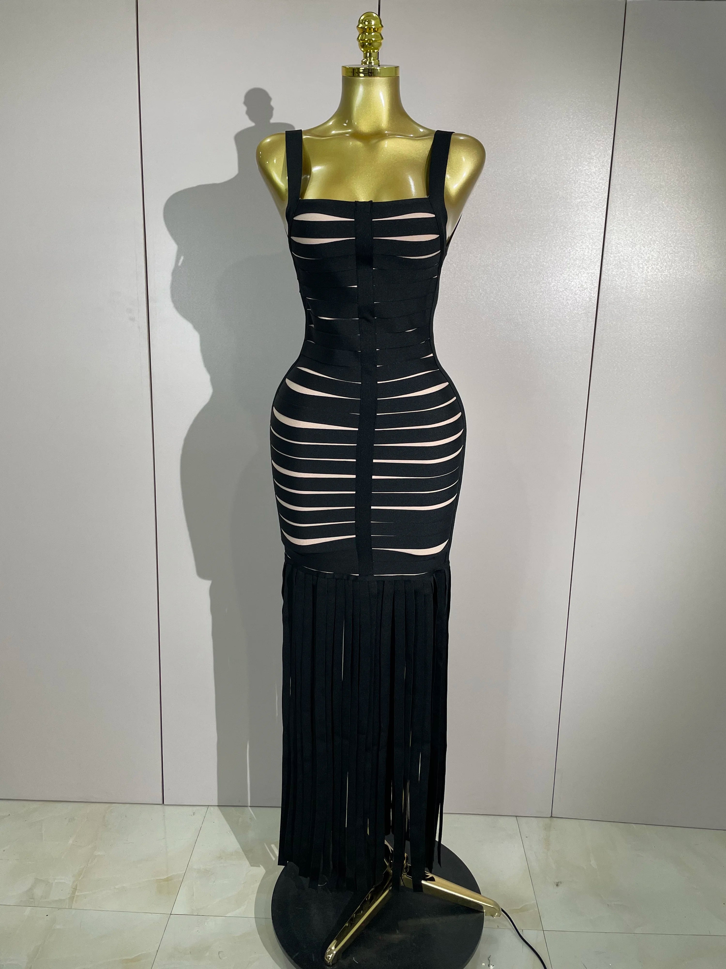 Francesca Tassel Halter Bandage Midi Dress Main image