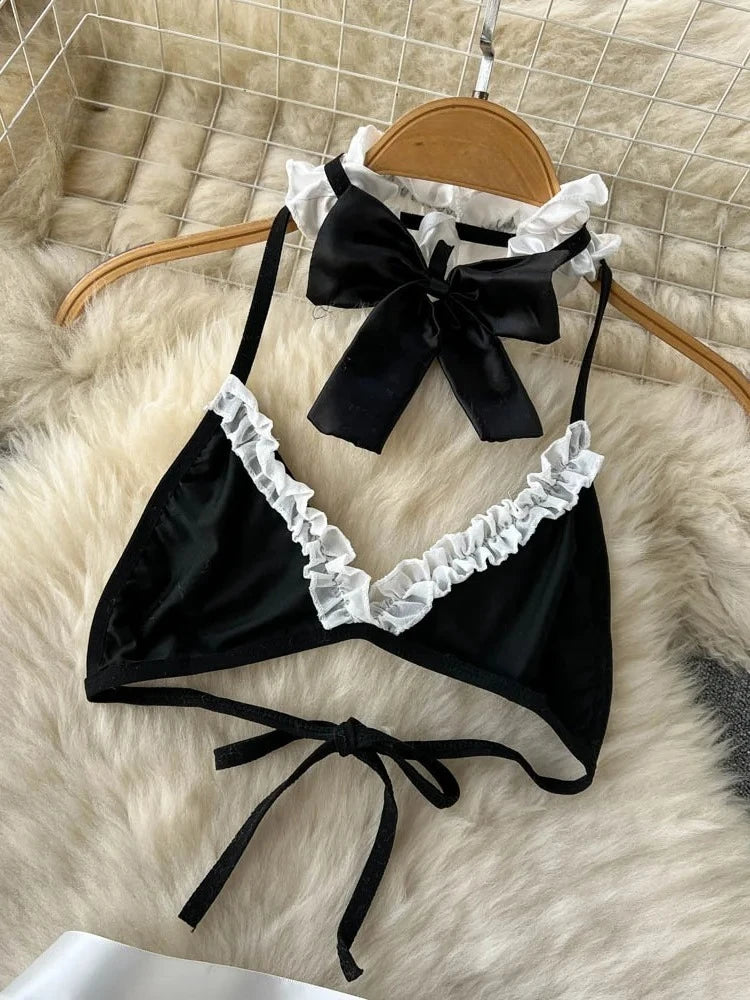 Bellamy Bow Lace-Up Lingerie Set