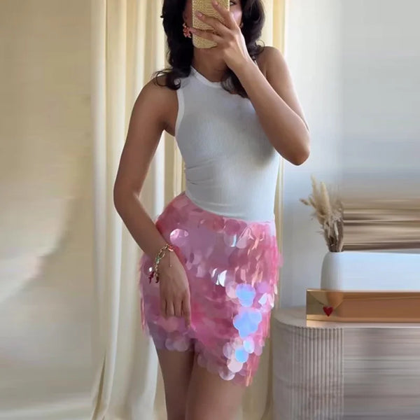 Seraphina Sequin Sheer Top & Mini Skirt Collection