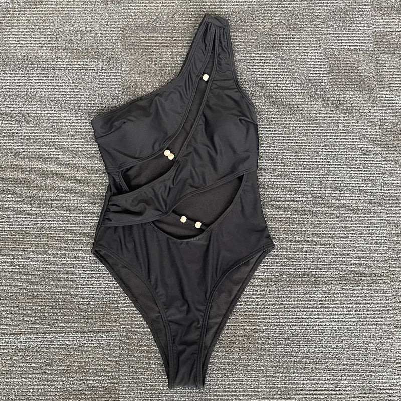 Bikini One Piece Swimsuit 2026 Vintage Black Swimwear Women Swimsuit Push Up Bathing Suit Beachwear Monokini Female SwimmingSuit