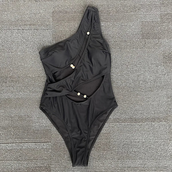 Bikini One Piece Swimsuit 2026 Vintage Black Swimwear Women Swimsuit Push Up Bathing Suit Beachwear Monokini Female SwimmingSuit