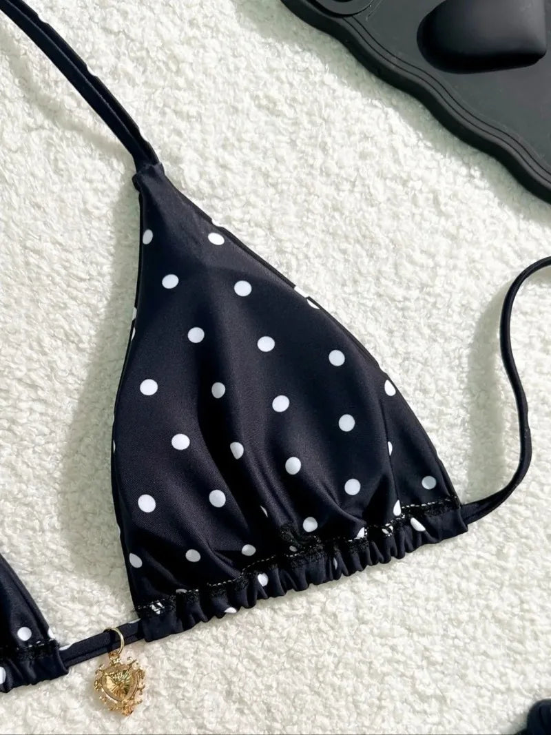 Bella Riviera Polka Dot Tie-Side Bikini Set