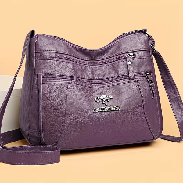 Kvetoslava Multi-Zip Faux-Leather Crossbody Bag