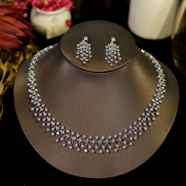 Mireya Water-Drop Crystal Choker & Earring Jewelry Set