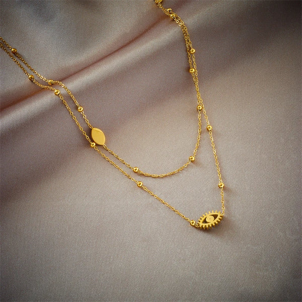 Evelina Layered Eye Pendant Necklace