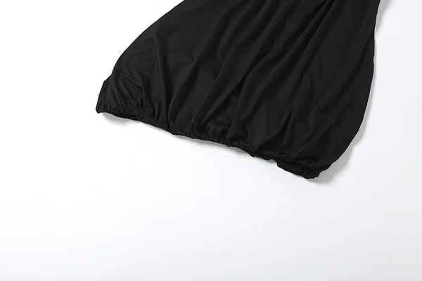 Ivory Ruched Halter High-Low Maxi Skirt Set Two-piece