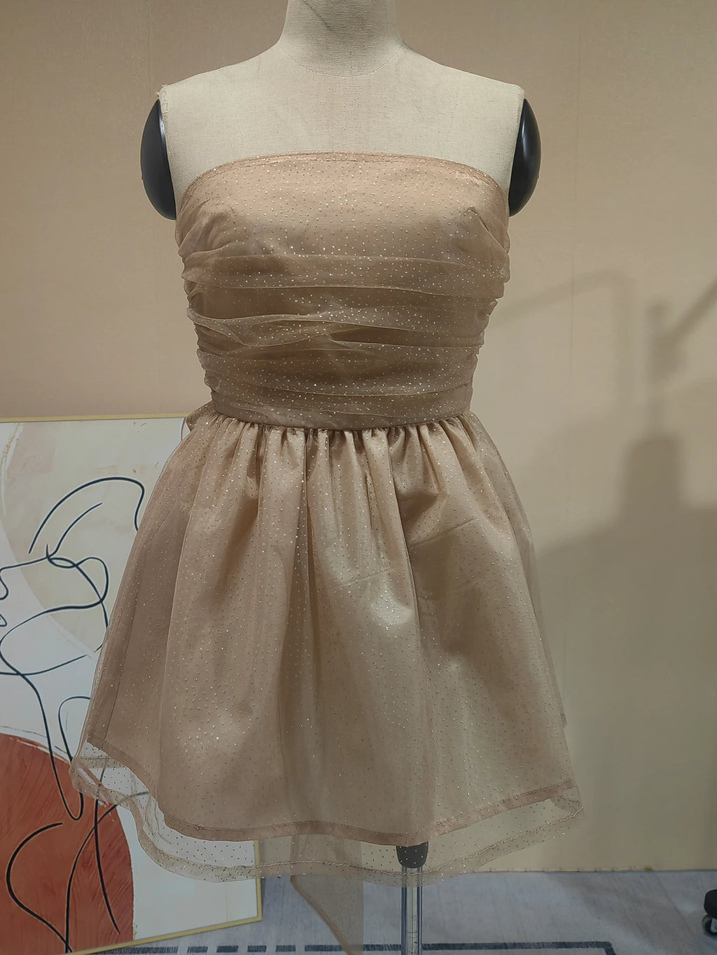 Adeline Mesh Strapless Mini Dress