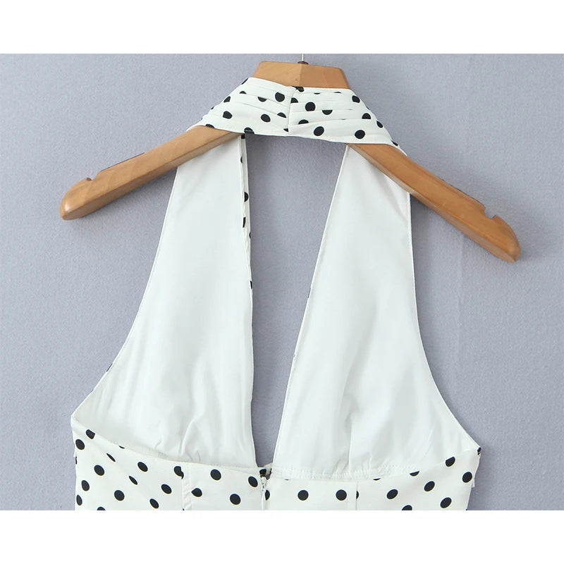 Esme Polka Dot Halter A-Line Mini Dress