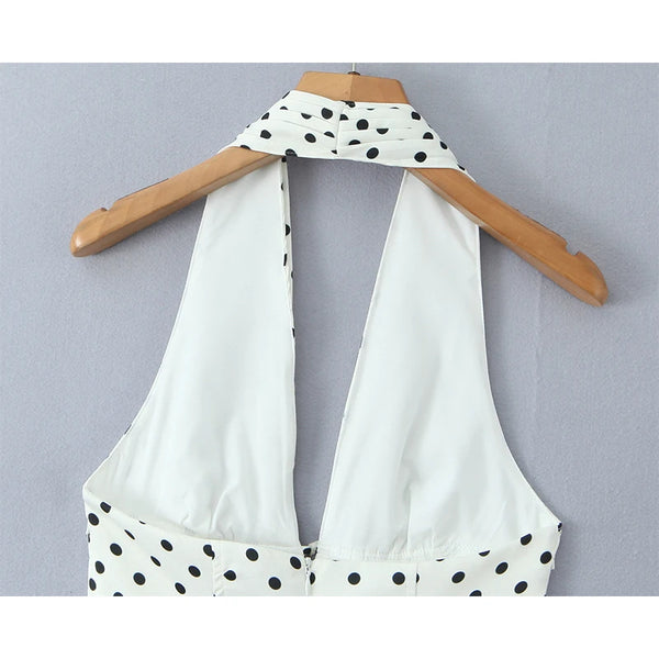 Esme Polka Dot Halter A-Line Mini Dress