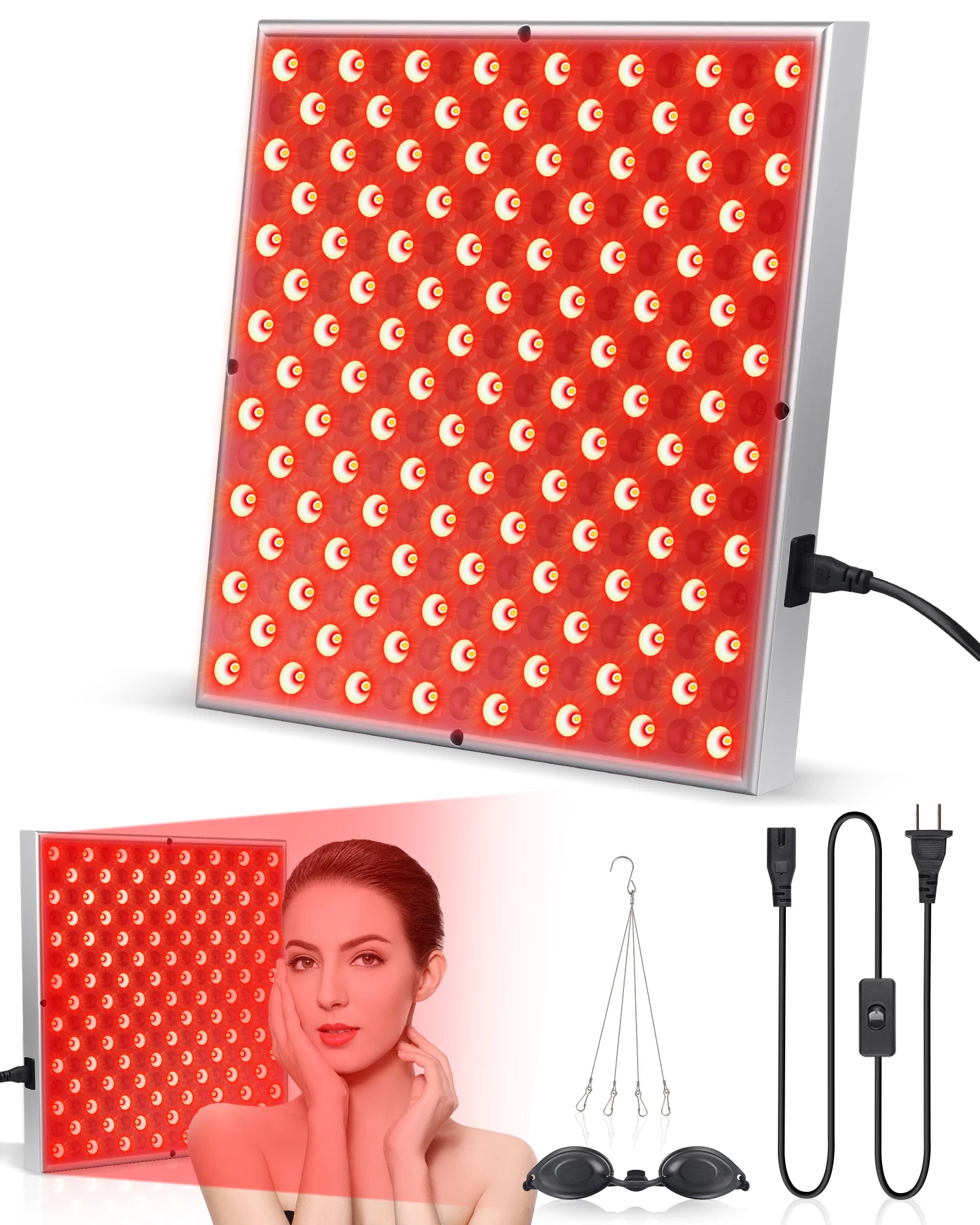 LED Red Light Therapy Panel Lamp for Facial Anti Aging Skin Care Beauty 225 LED Light Body Pain Relief Physical Therapy Tools Secondary image