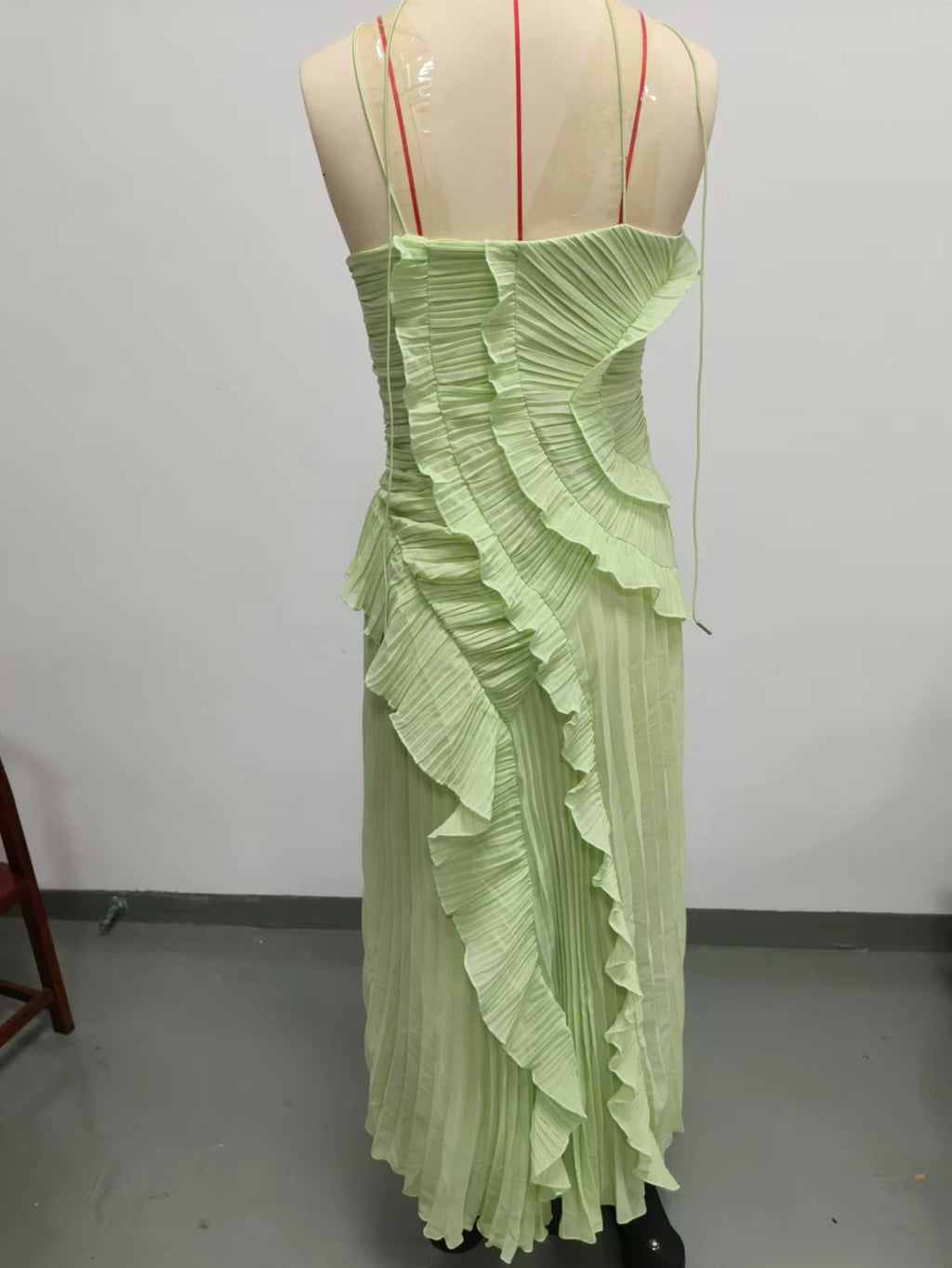 Saskia Ruched Backless A-Line Maxi Dress