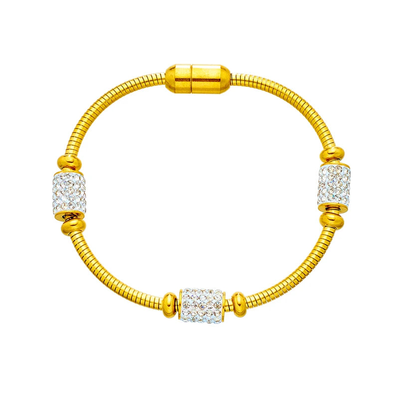 Nerissa Zirconia Beaded Snake-Chain Bracelet