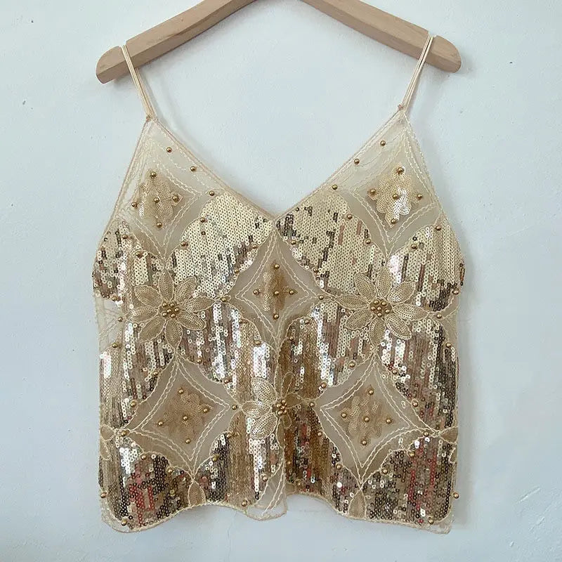 Violetta Sequin V-Neck Tank Top One-piece Main image