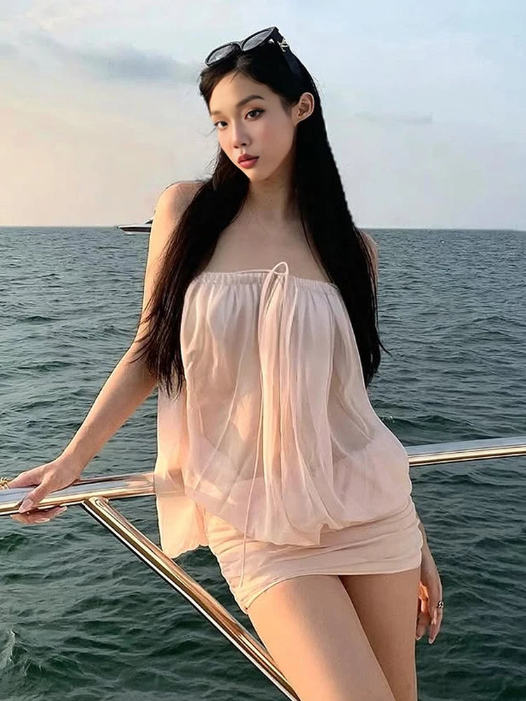 Seraphina Blush Chiffon Mini Dress Secondary image