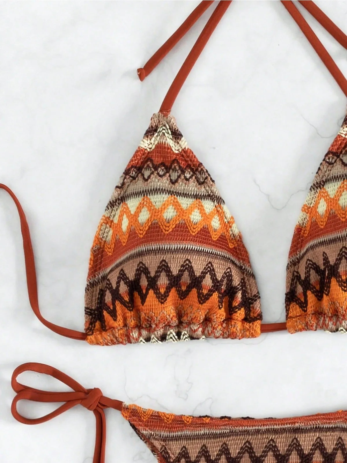 Esme Knitted Stripe Halter Bikini Two-piece