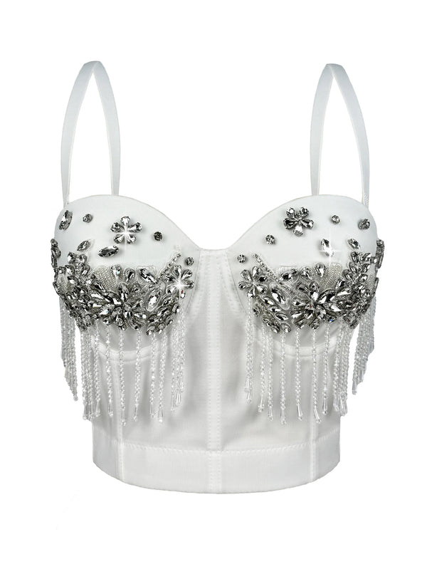 Sexy halter rhinestone corset crop top women summer club party tank tops for woman clothes cropped tube top hotwife streetwear