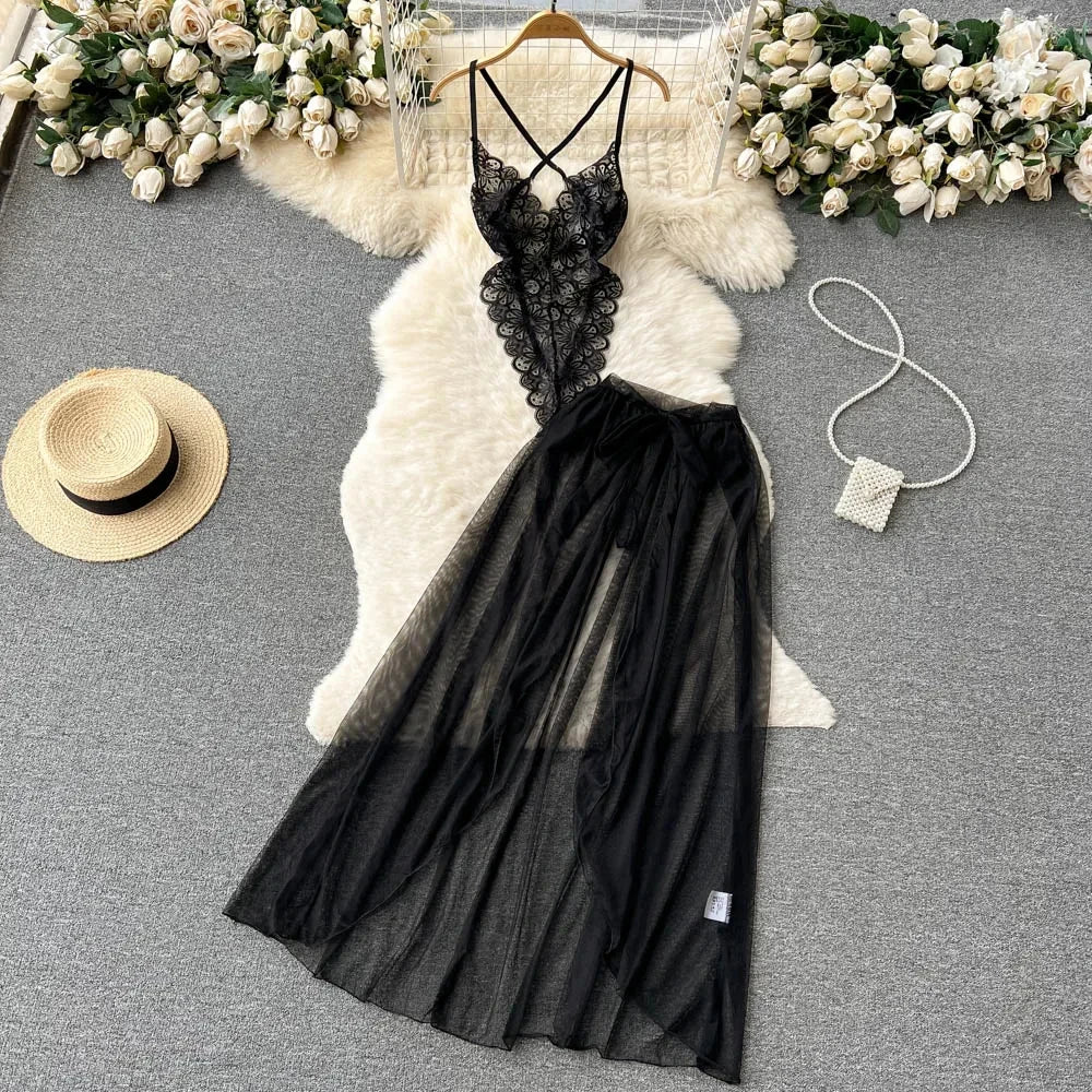 Bellamy Bow Lace-Up Lingerie Set