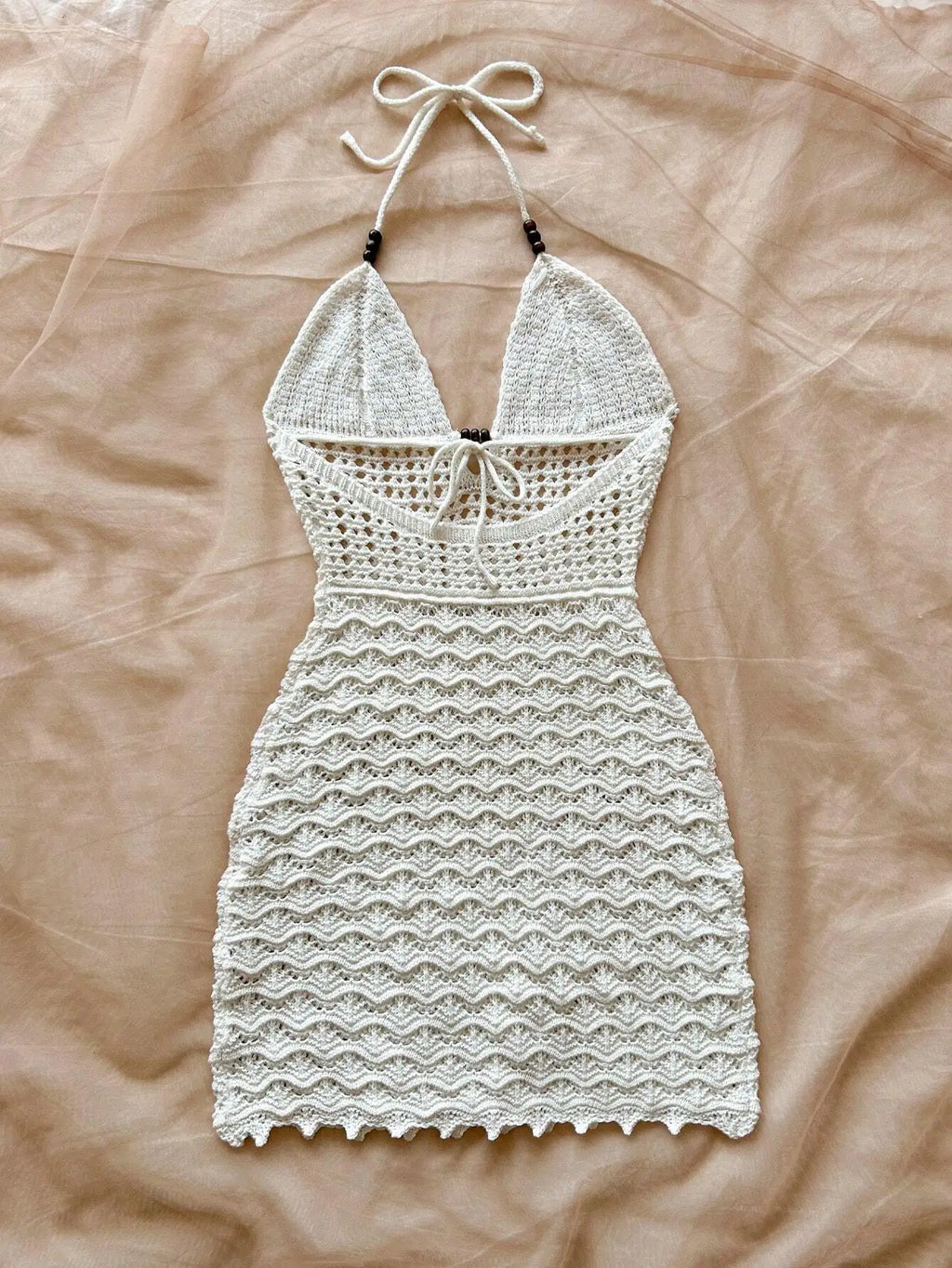 Lisette Beaded Cutout Knit Mini Dress
