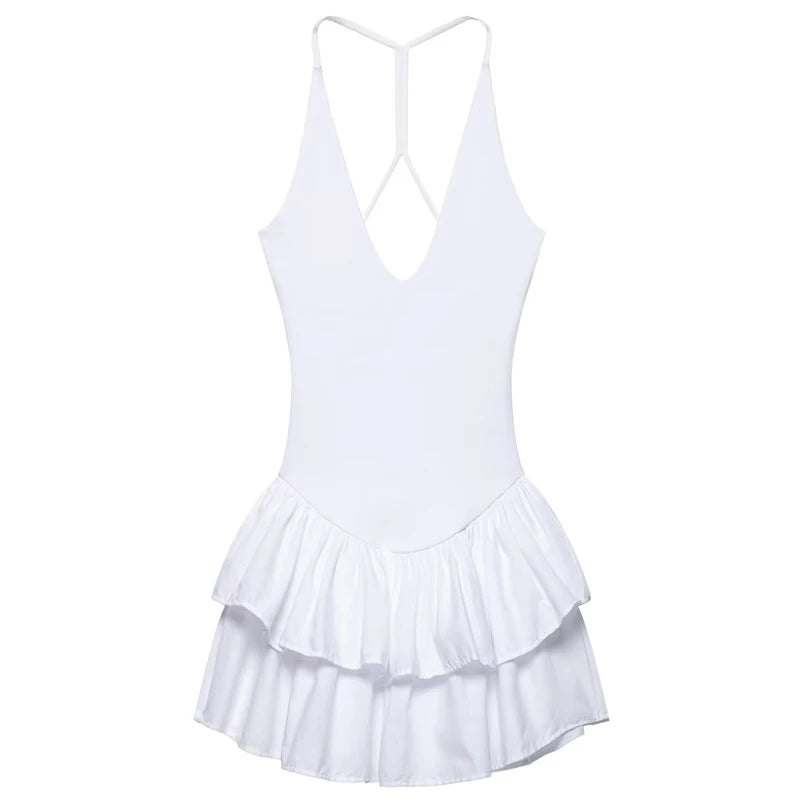 Amara Halter Ruffle A-Line Mini Dress
