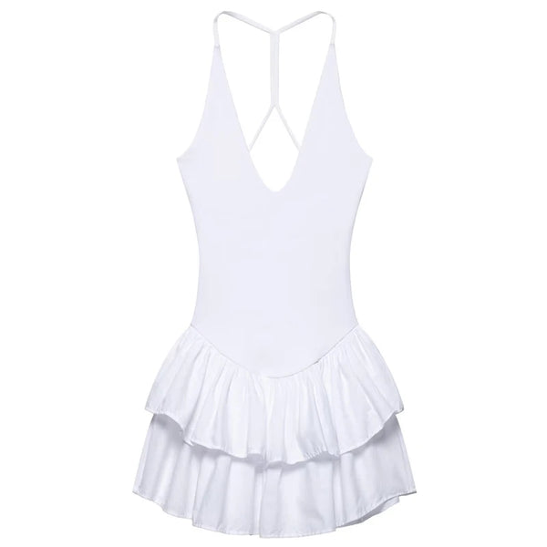 Amara Halter Ruffle A-Line Mini Dress