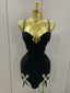 Xanthe Beaded V-Neck Bandage Mini Dress