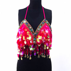 Sequin Rhinestone Bra Women Tee Gothic Blusas Corset Ladies Shirt Camis Party Woman Clothes y2k Crop Tops Ropa Club Tank Top