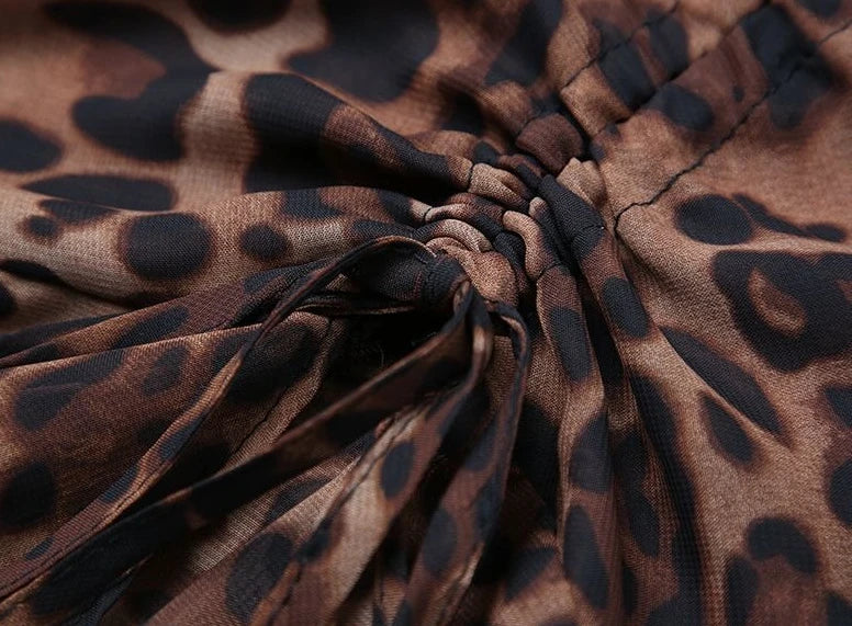Petra Animal Print Chiffon A-Line Midi Skirt One-piece