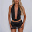 Sienna Noir Sequin Halter Mini Dress