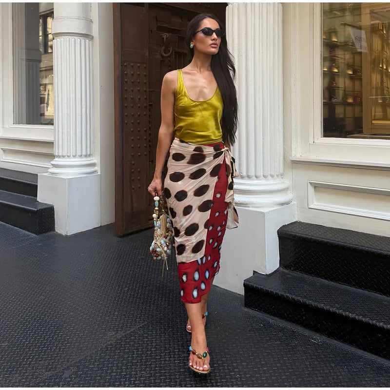 Fashion Printed Detachable Scarf Shirt Dress Women Flare Sleeve Single Breasted Mini Dresses 2026 Summer New Lady Vacation Wear