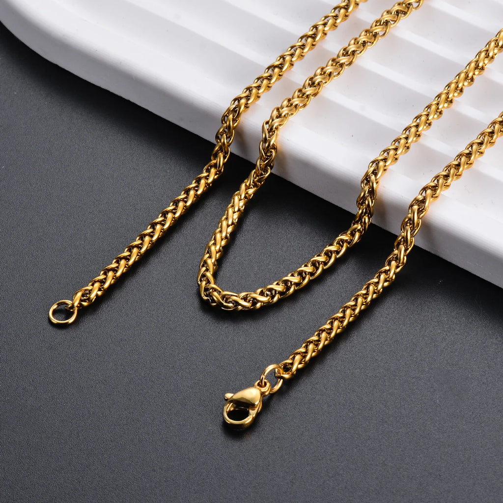 Aureus Stainless-Steel Keel-Link Chain Necklace & Bracelet