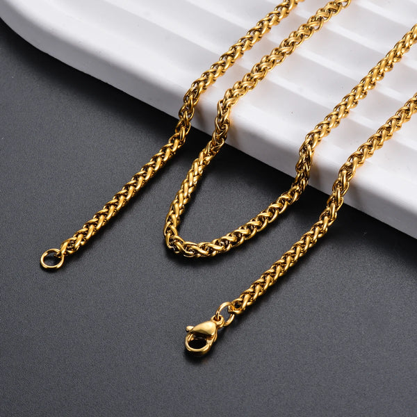 Aureus Stainless-Steel Keel-Link Chain Necklace & Bracelet