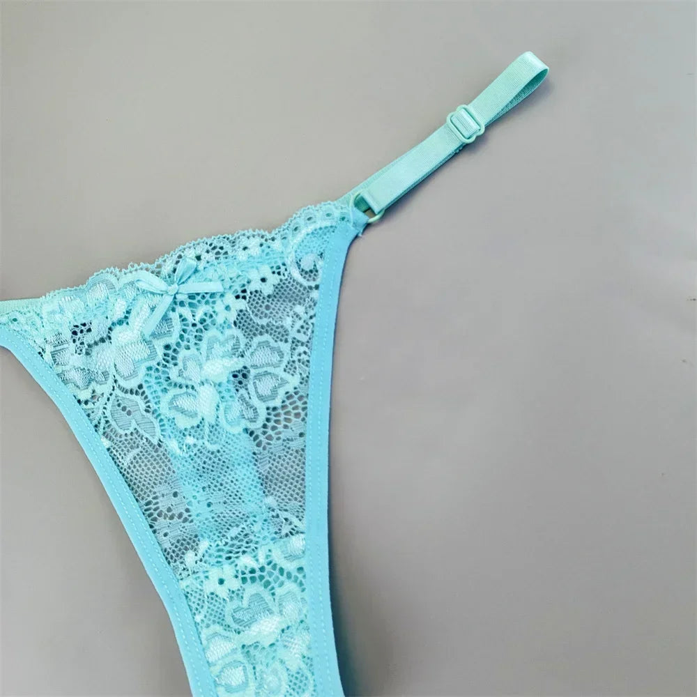Celestine Adjustable Lace Thong Pack Lingerie 3-piece