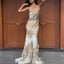 Leocadia Leopard Print Halter Ruffle-Tier A-Line Maxi Dress