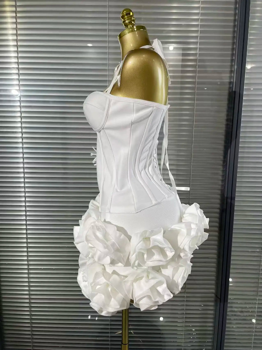 Delphine Strapless Floral Bandage Top & Skirt Two-piece