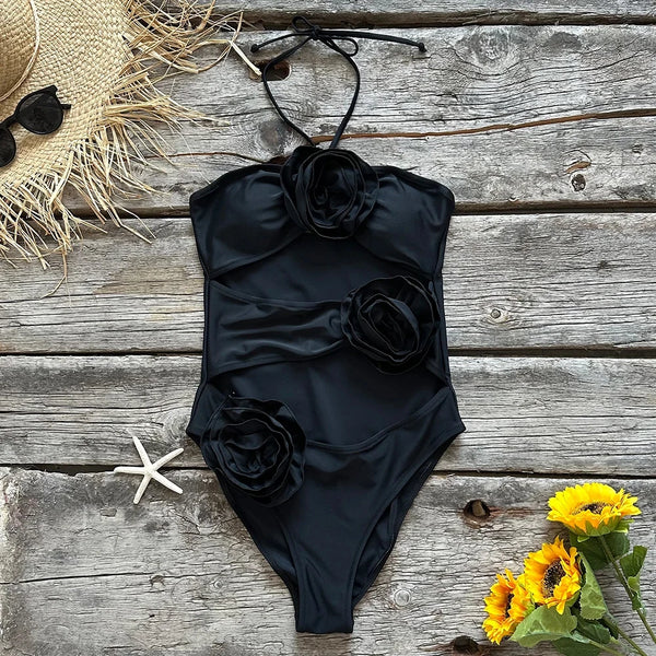 Iris Tie-Dye High-Waist Bikini Three-piece