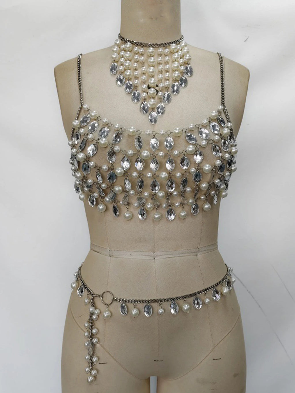 Sexy see through metal rhinestone crop top summer beach nightclub party tops for woman y2k clothes cropped halter tank top suits