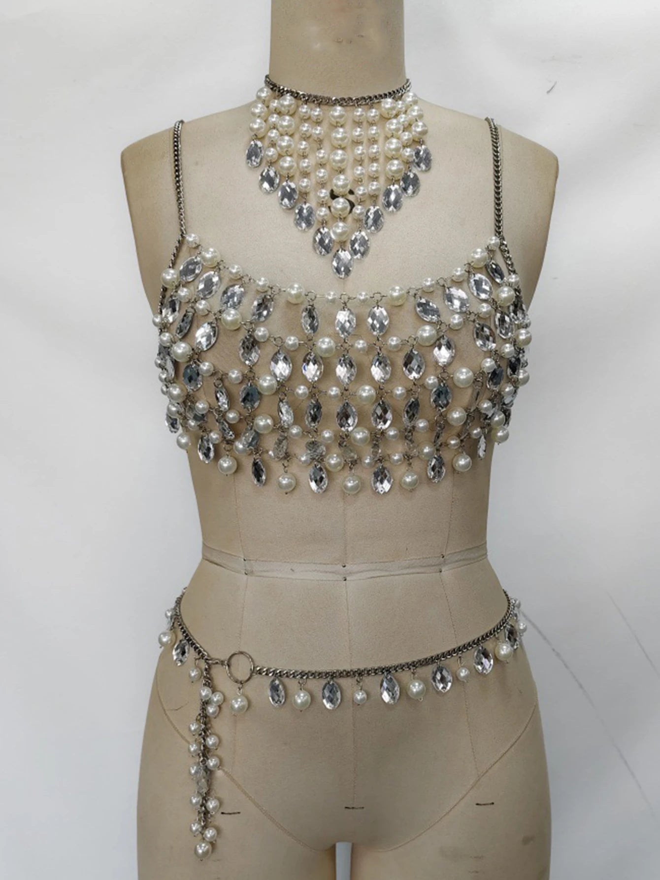 Sexy see through metal rhinestone crop top summer beach nightclub party tops for woman y2k clothes cropped halter tank top suits