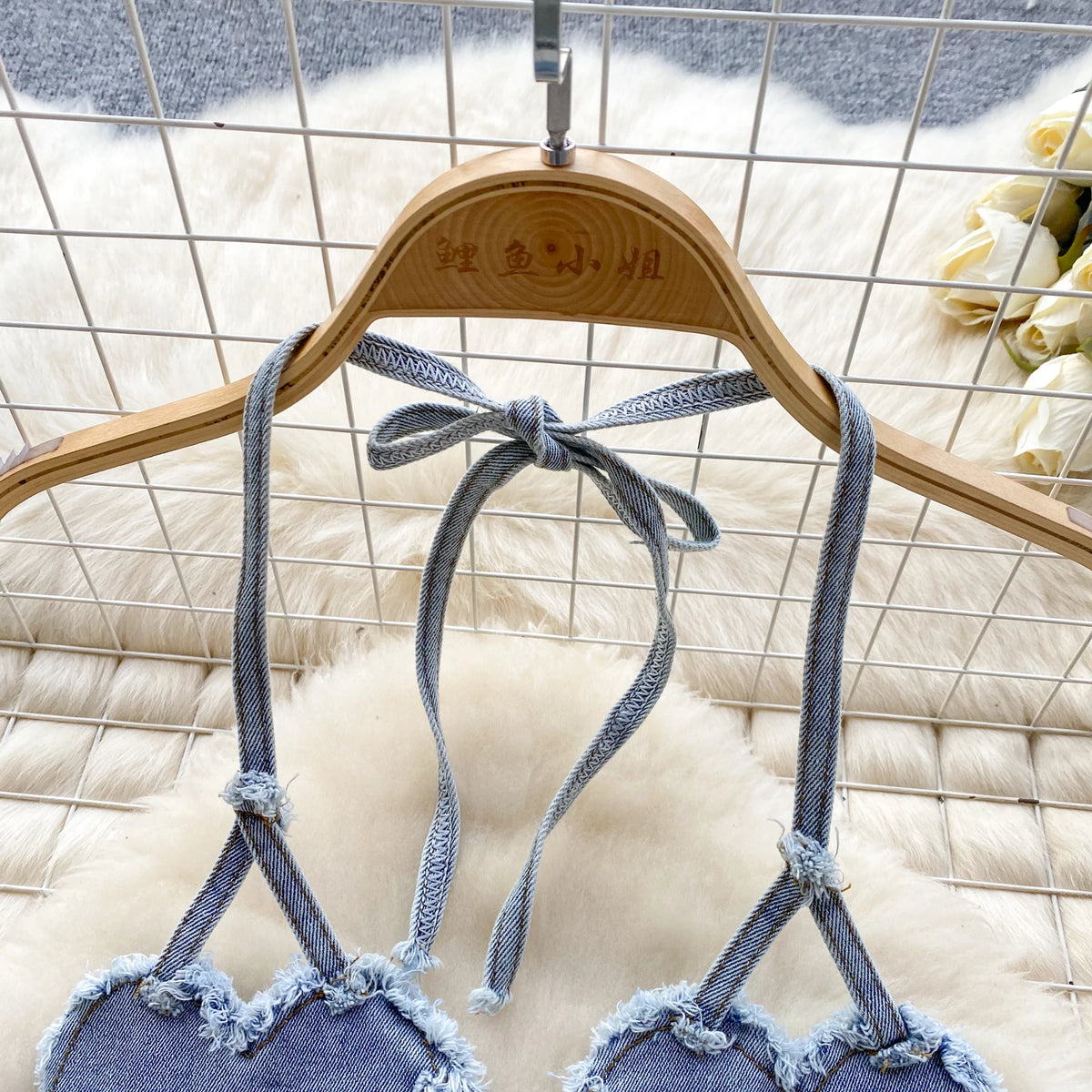 Sable Halter Denim Top & Shorts Two-piece