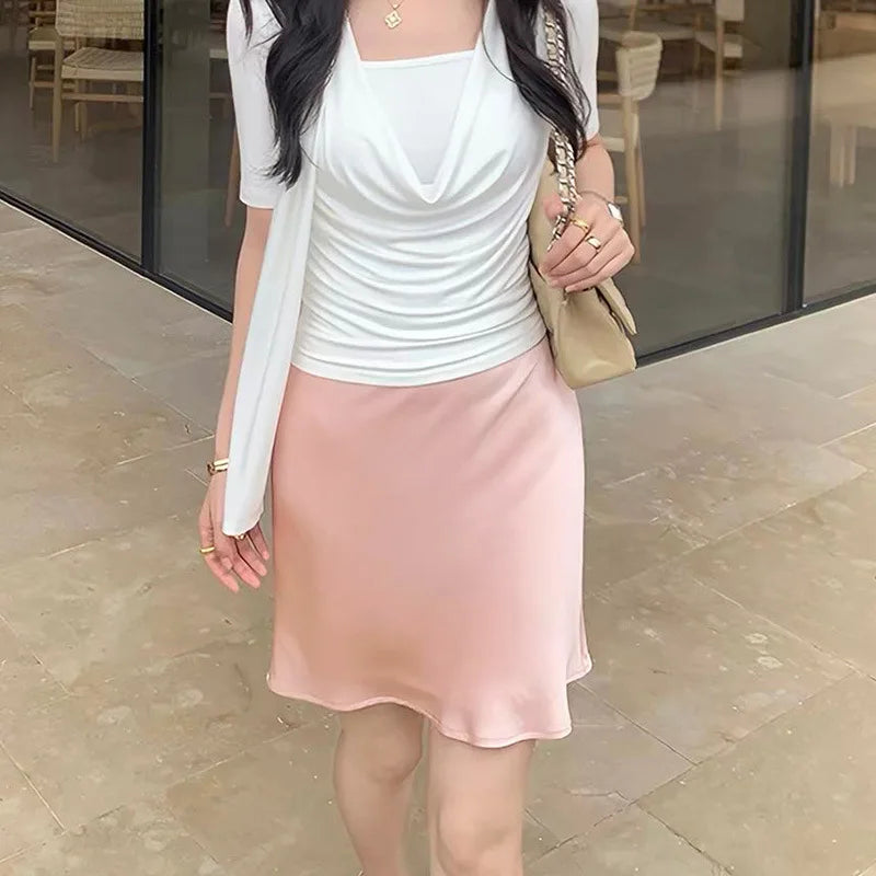 Lucinda Satin Mermaid Midi Skirt One-piece