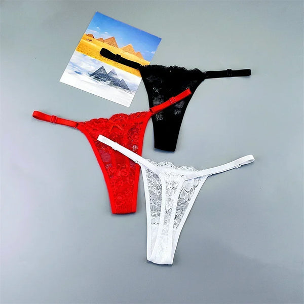 Celestine Adjustable Lace Thong Pack Lingerie 3-piece