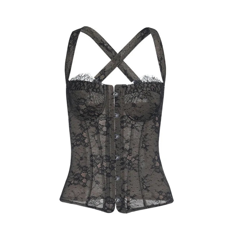 Aveline Lace Corset Cami Top One-piece