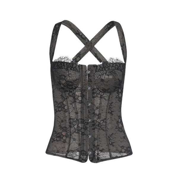 Aveline Lace Corset Cami Top One-piece