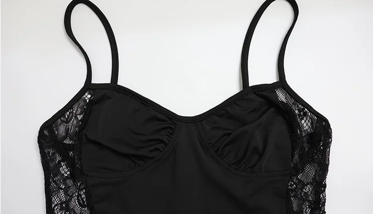 Lavinia Sheer Lace-Panel Corset Cami Maxi Dress