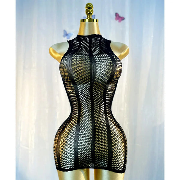 Paloma Black Fishnet Beach Cover-Up