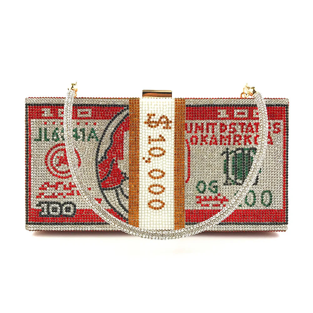 Odessa Crystal Money-Stack Box Clutch